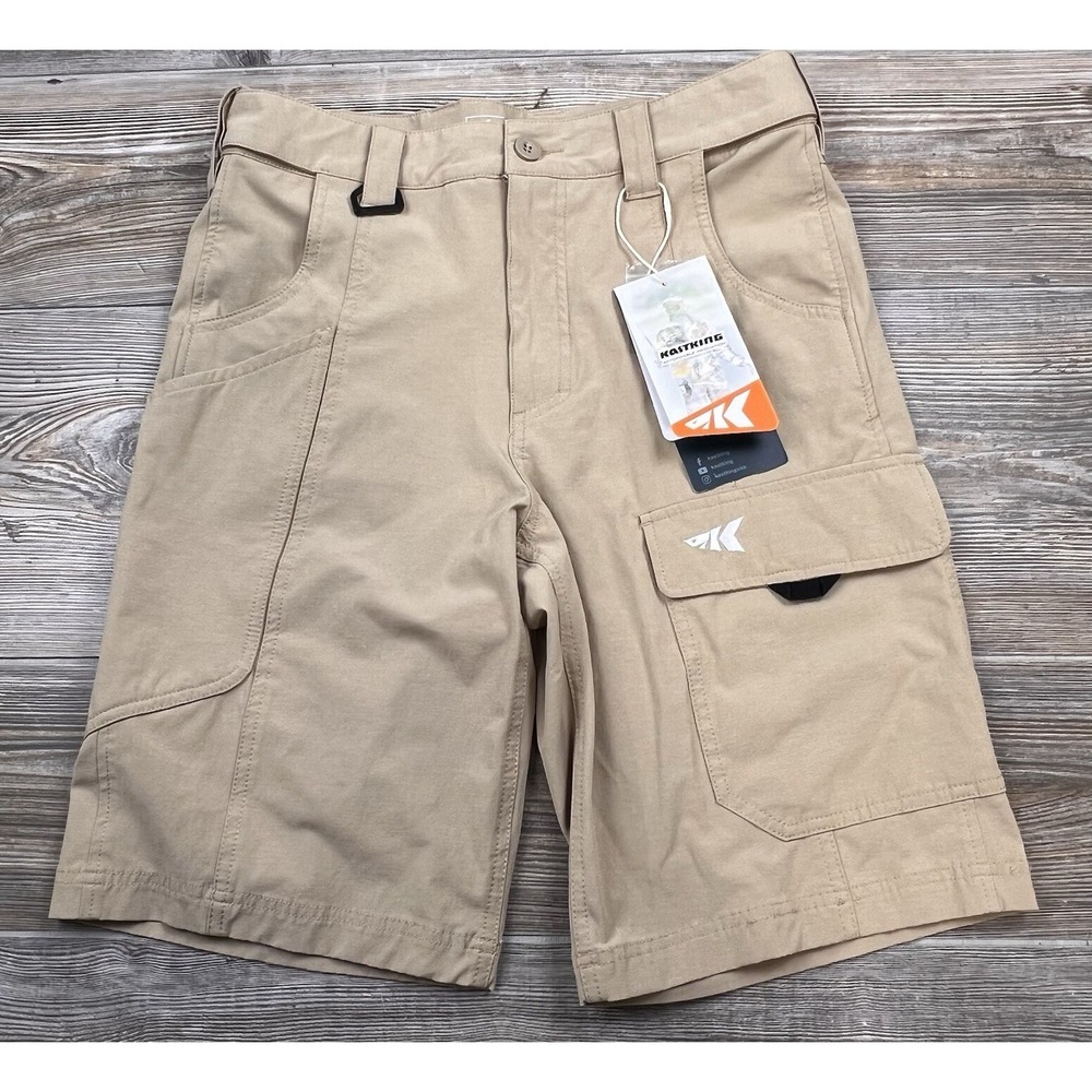 NWT KastKing Men's Casual Hiking Fishing Camping Cargo Shorts Khaki 30/10.5‎
